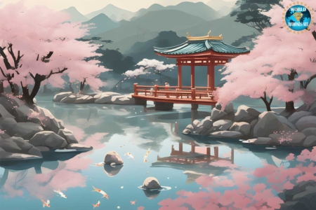 100009 Japanese Pavilion In The Cherry Blossom Rush
